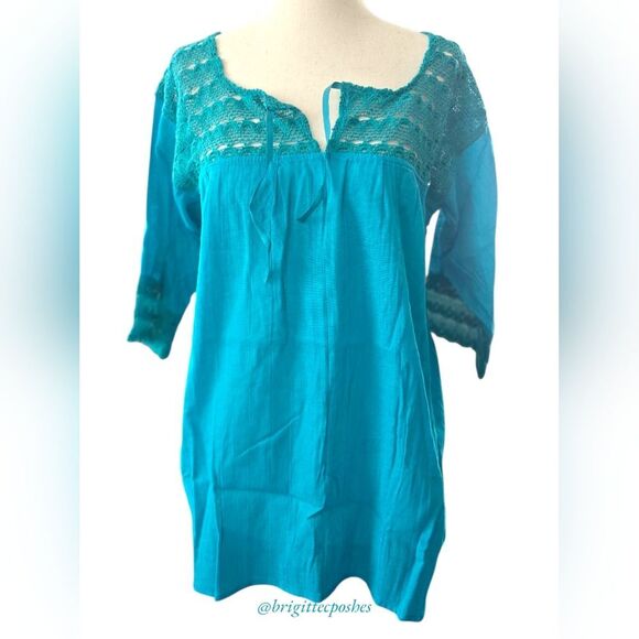 HANDMADE Traditional Laced Mexican Blouse - Picture 1 of 12